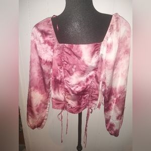 Willow & Root Buckle Brand Pink and Cream Crop Top S/M